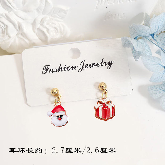 Wholesale Alloy Christmas Earrings Santa Reindeer Bell Pendant Boutique Resale MOQ≥2