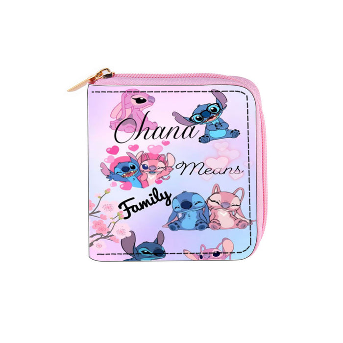 Wholesale Cartoon Stitch PU Short Zipper Small Wallet 0040 Stitch Wallet Clutch JDC-WT-DengX002