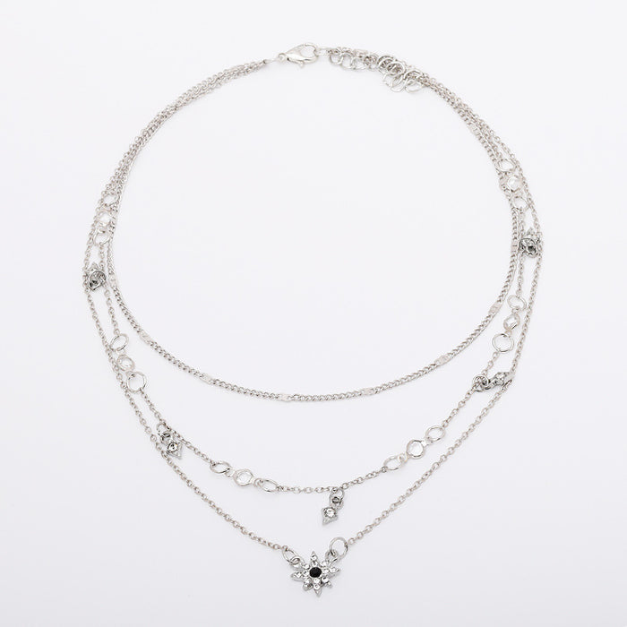 Wholesale new handmade five-pointed star pendant creative star three-layer necklace
