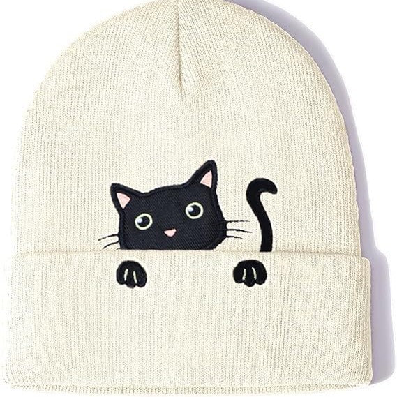 Wholesale Acrylic Cat Embroidery Knitted Beanie JDC-FH-Shengn008