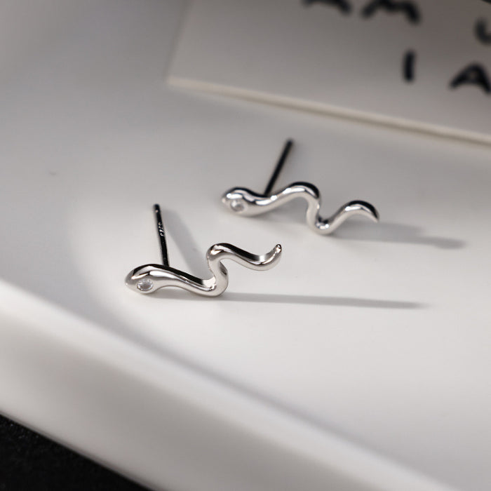 Wholesale 925  Silver Snake Earrings Earrings Ear Jewelry