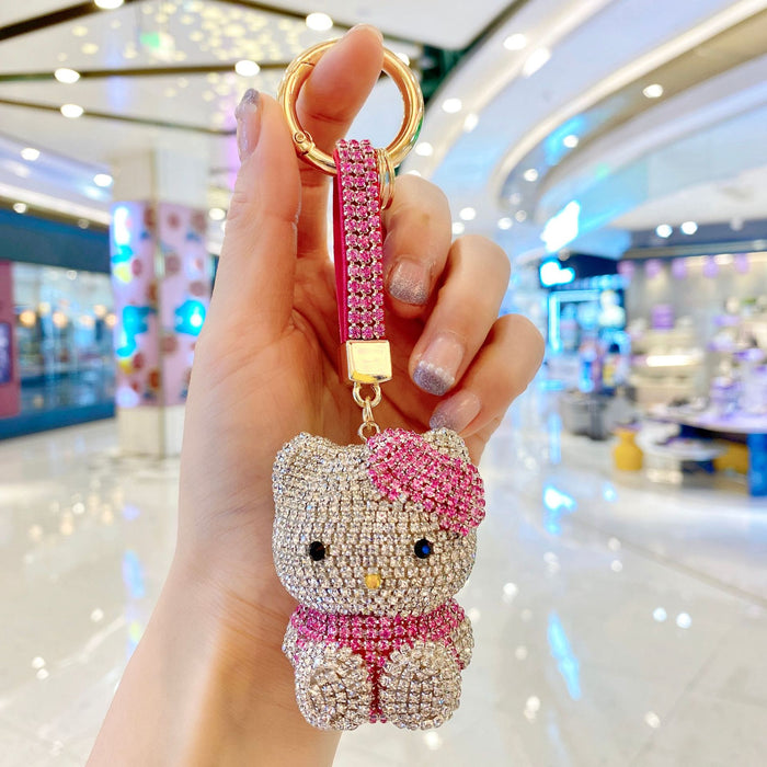 Wholesale diamond-encrusted cute doll car keychain fashion ladies bag pendant JDC-KC-ShuoT002