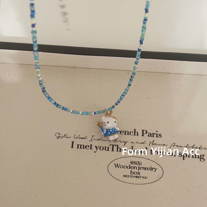 Wholesale Cartoon necklace for girls, colorful bead accessories, cute summer necklace, necklaces for girls