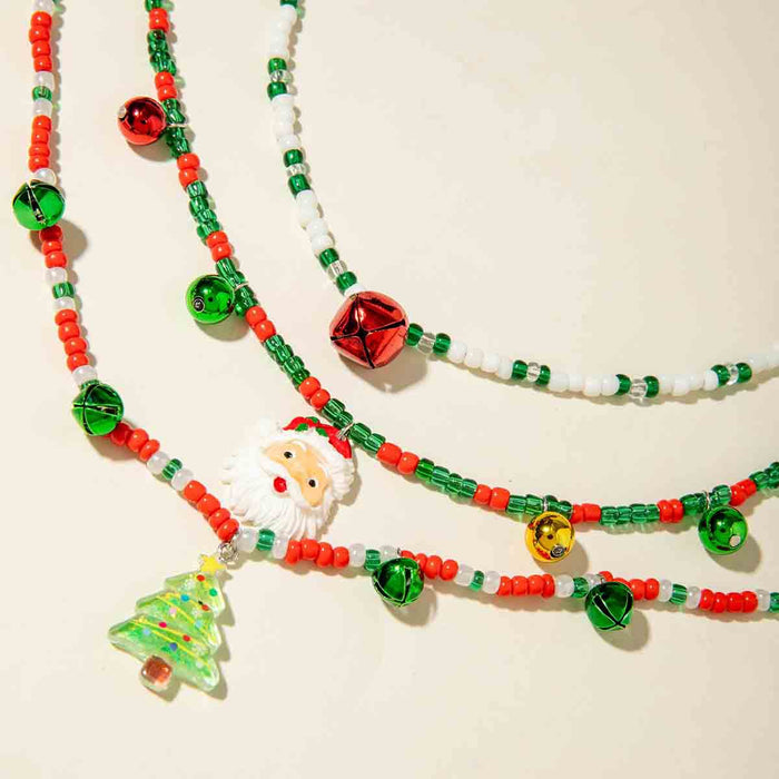 Wholesale Handmade Glass Bead Multi-Layer Christmas Necklace Fashion Accessory MOQ≥2