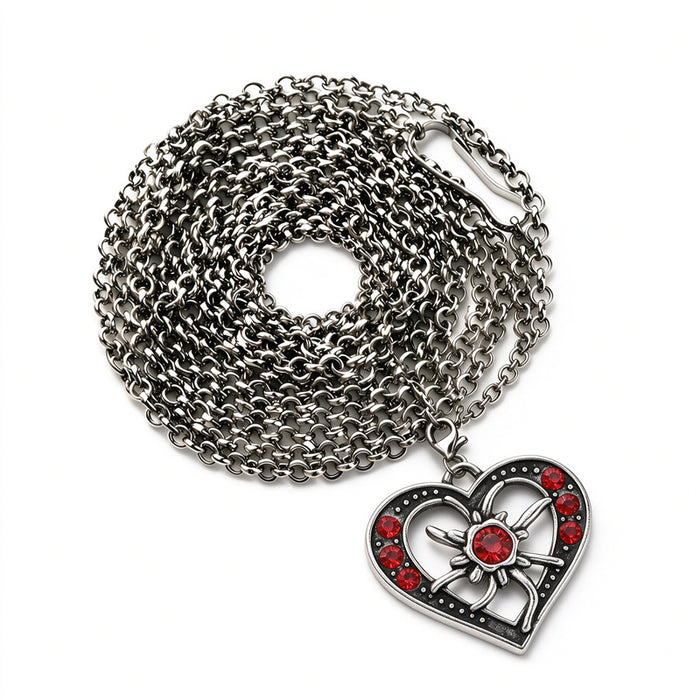 Wholesale Plated Alloy Long Necklace With Red Heart And Edelweiss Pattern Bavarian Festival Jewelry Accessory For Boutique Resale