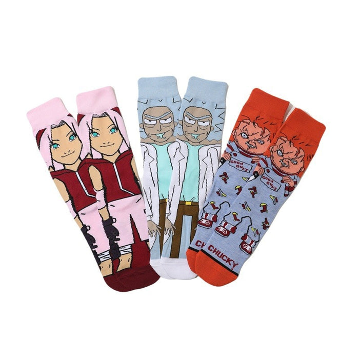 Wholesale Monster Cartoon Cotton Middle Socks JDC-SK-HuiHe048