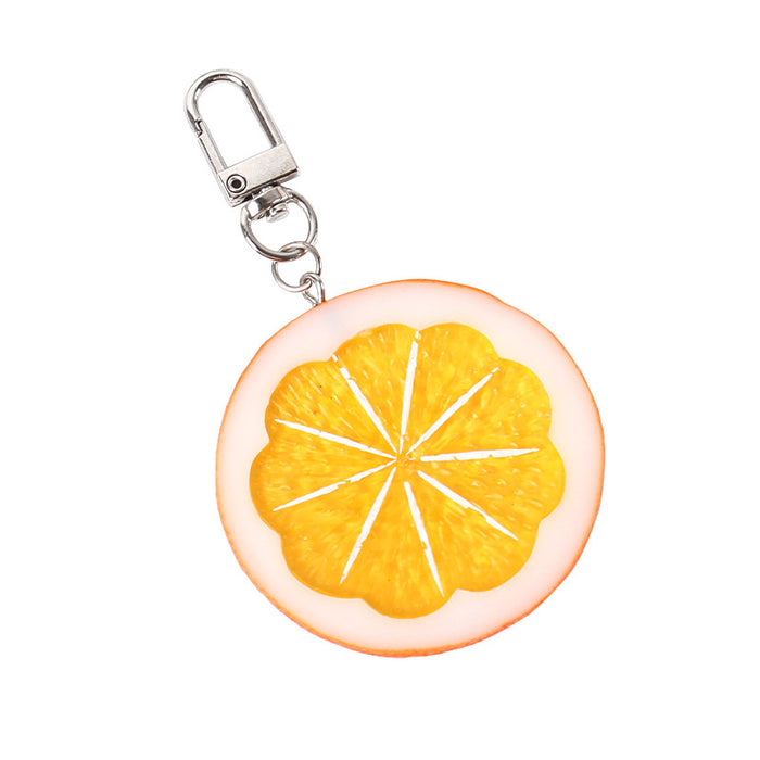 Wholesale Lemon Slice Keychain Pendant Cute PVC Simulated Fruit Charm For Bags Backpacks And Everyday Use MOQ≥2