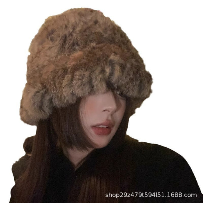 Wholesale Women's thickened warm and cold resistant woolen hat, fur ear protection hat