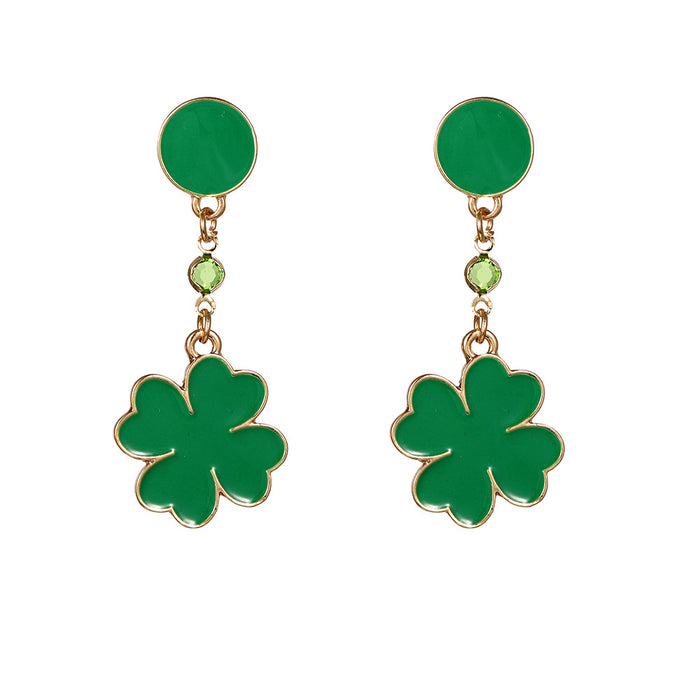 Wholesale Irish Festival Party Alloy Earrings Fashion St. Patrick's Day Shamrock Hat Earrings Women