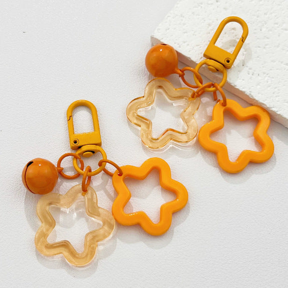 Wholesale Cute Star and Bell Design Plastic Resin Keychain Pendant MOQ≥5