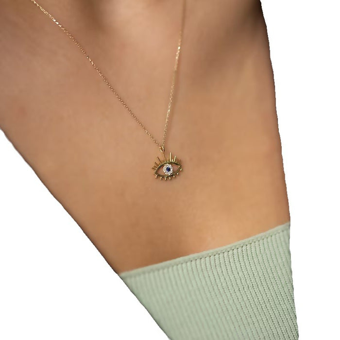 Wholesale evil eye Red Eye Zircon Pendant Diamond Women Necklace