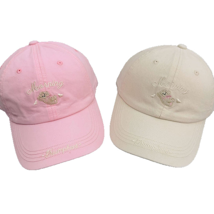Wholesale Cute kitten embroidered baseball cap, wide brimmed duckbill cap, versatile hat