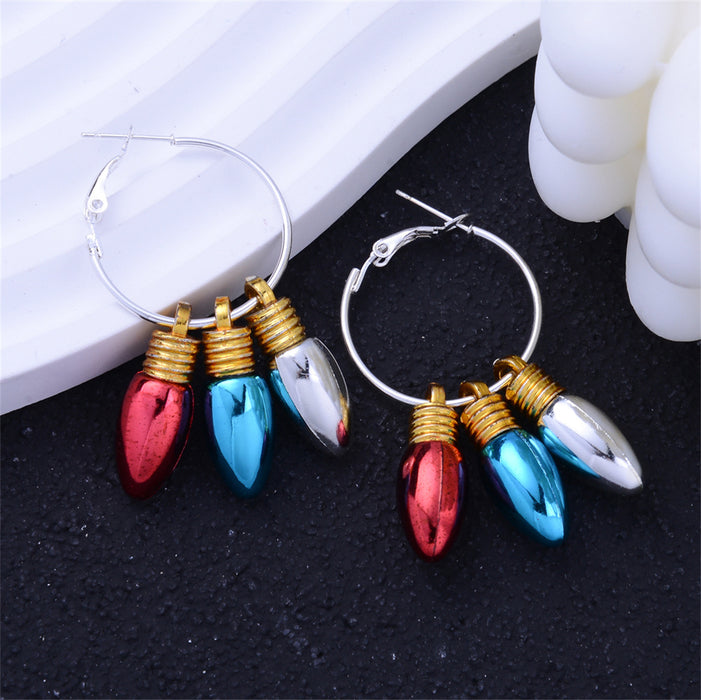 Wholesale Colorfulful Plastic Electroplated Light Bulb Earrings