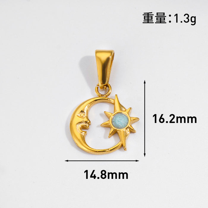 Wholesale 6PCS/SET Sun star moon high heels geometric Gold Plated pendant jewelry