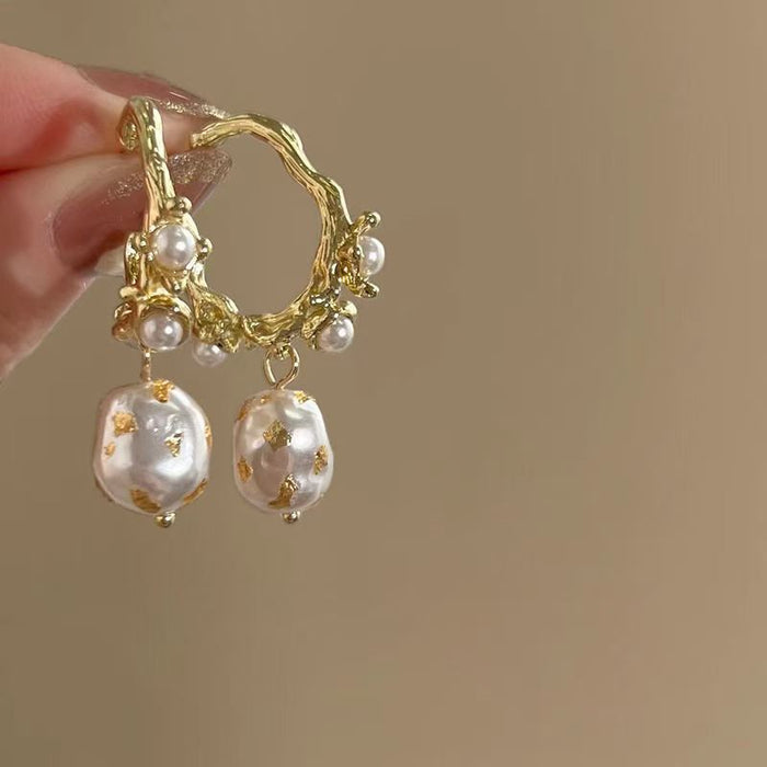 Wholesale Imitation Pearl C- shaped Earrings Light Luxury Niche Design Fairy Elegant Earrings