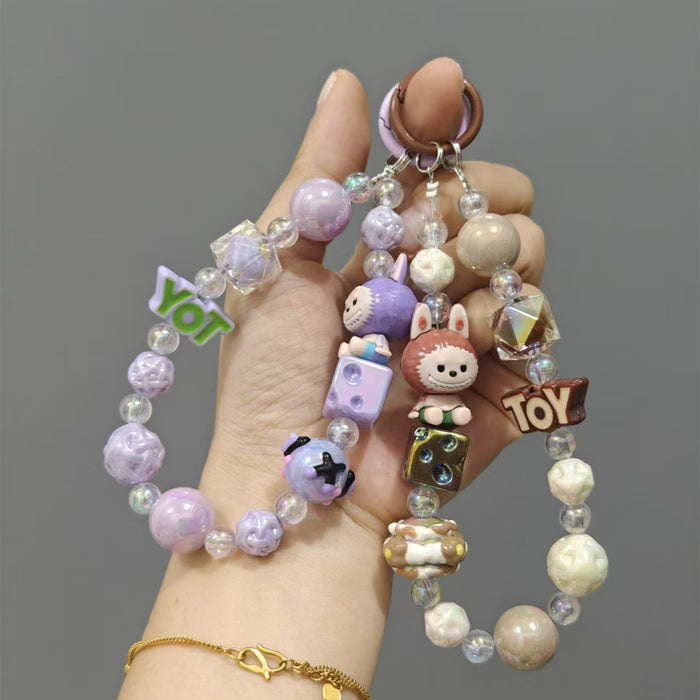 Wholesale Cartoon beaded and hand-painted character keychain