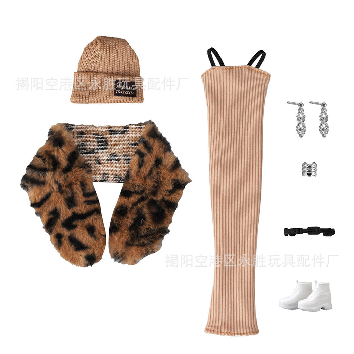 Wholesale double plush long tube skirt doll hat