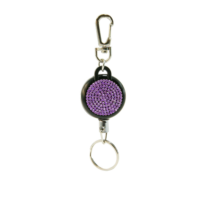 Wholesale Rhinestone Retractable Keychain Steel Wire Rope Women Bag Charm Anti Lost Fashion Accessory