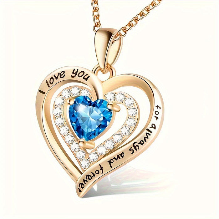Wholesale December birthstone heart-shaped diamond necklaces