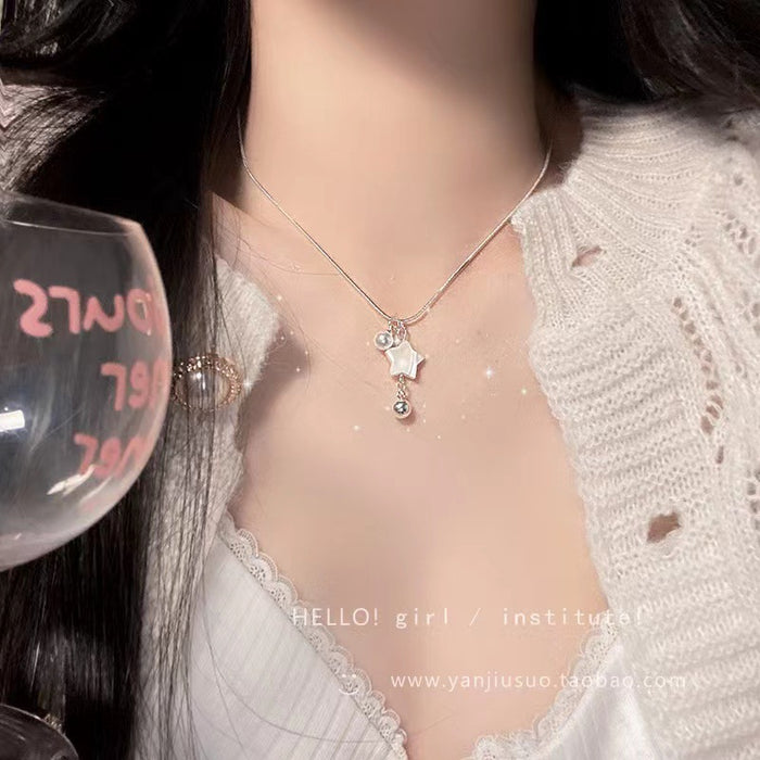 Wholesale Shell star pendant necklace, light luxury, niche, high-end, collarbone chain accessory