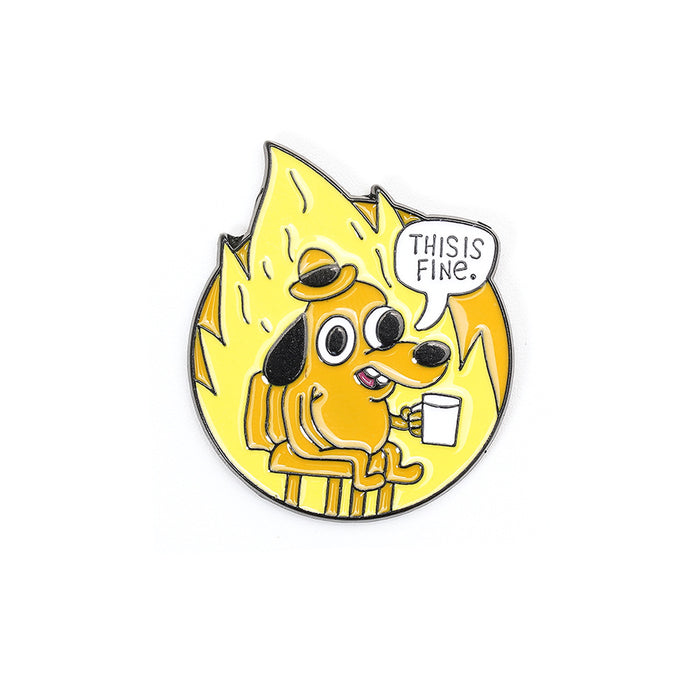 Wholesale Electroplated Metal Cartoon Dog Coffee Brooch This Is Fine Letter Badge For Gift And Fashion Accessory
