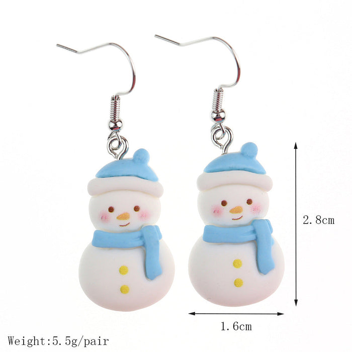 Wholesale Earrings Resin Santa Claus Snowflake Elk Bells Christmas Stockings JDC-ES-niqing023