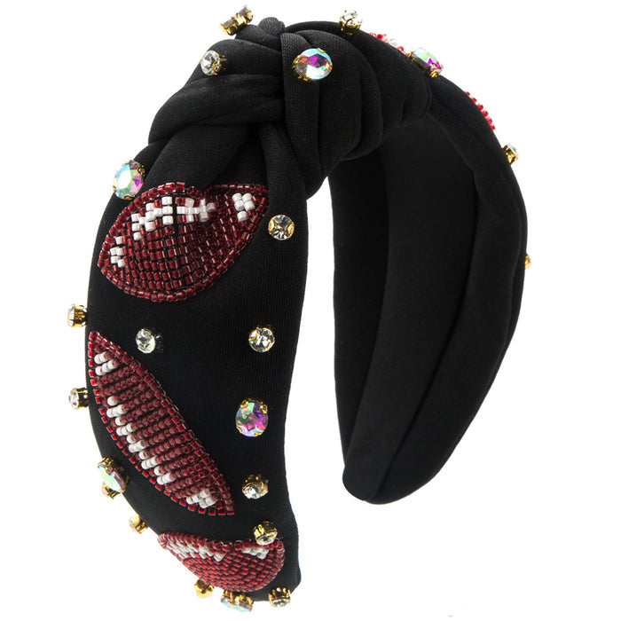 Wholesale Hand-ed headband with rhinestones and pearls