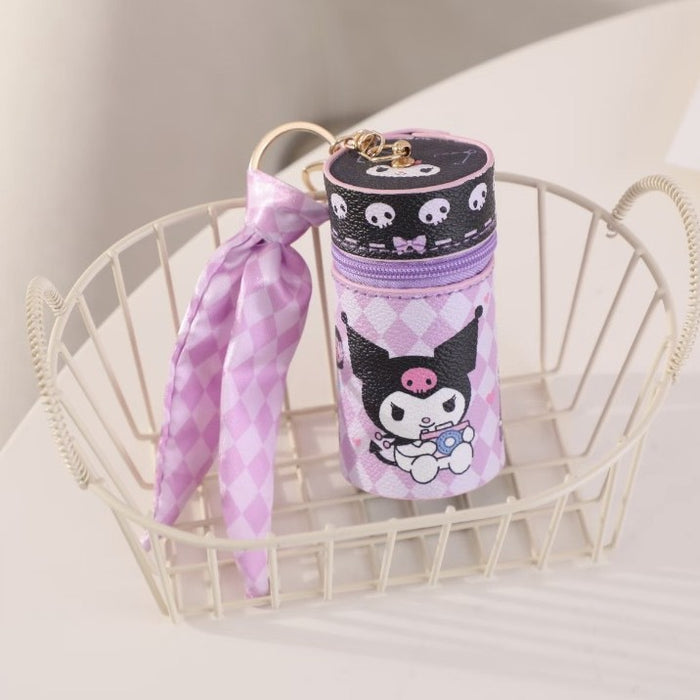 Wholesale Cute Trendy Bucket Bag Keychain Star White PU Jewelry Makeup Pouch