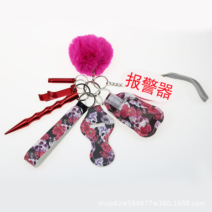 Wholesale PU Leather Case Empty Bottle Multifunctional Keychain 9-piece Set JDC-KC-TouMS009