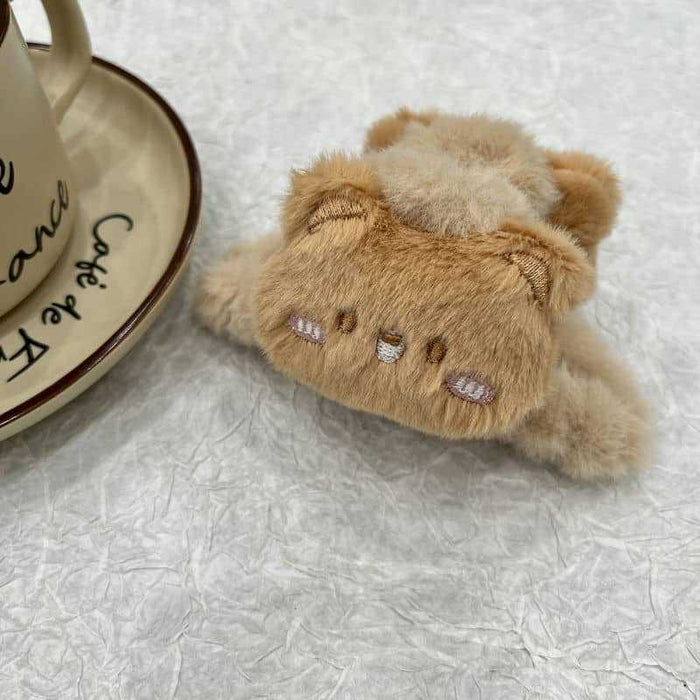 Wholesale Cute Cartoon Bear Plush Grab Hair Clips