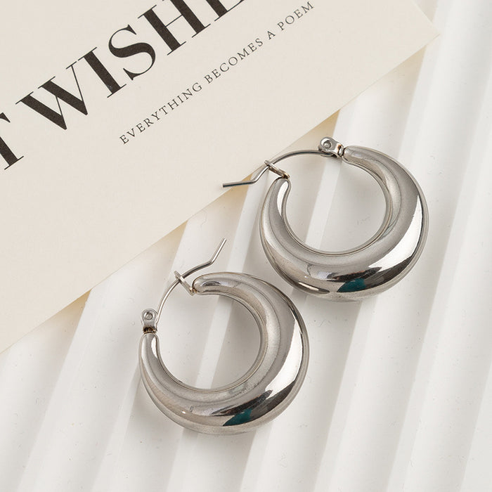 Wholesale non-fading bamboo ear ring temperament  plain ring ear buckle