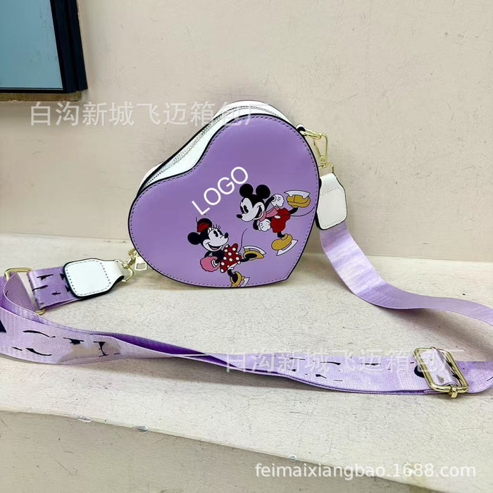 Wholesale Cute heart-shaped cartoon pattern large-capacity commuter crossbody shoulder bag