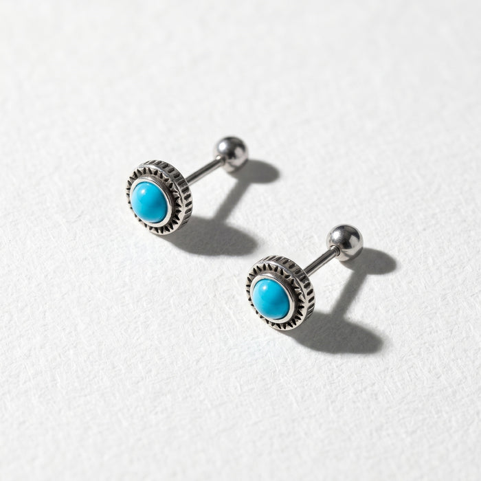 Wholesale Turquoise Geometric Hoops Trendy Design Earrings