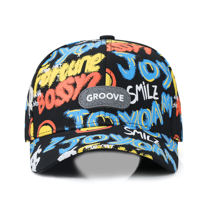 Wholesale wholesale Children's Street-fried Graffiti Baseball Cap Leather Label Cap