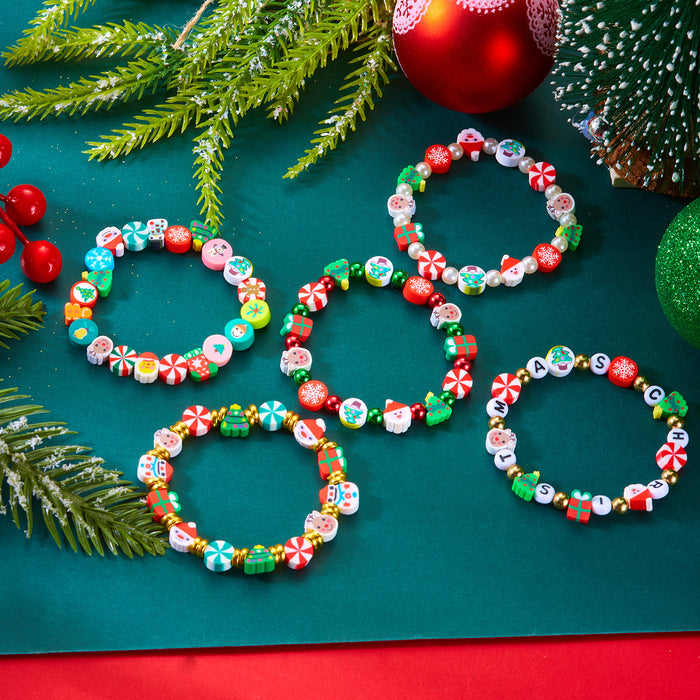 WholesaleNew Year Christmas bracelets fashionable versatile Christmas polymer clay  snowman bracelet spot