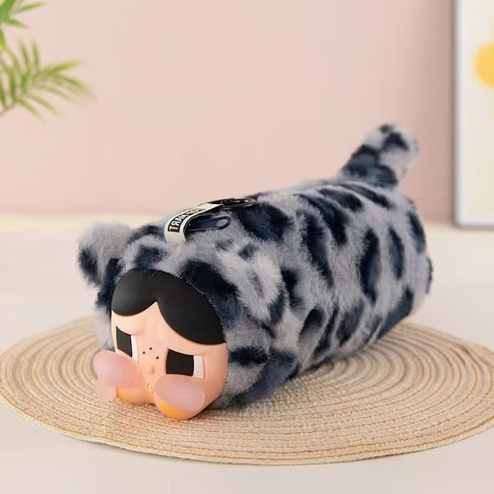Wholesale Short Plush Cat Head Pencil Case Cartoon Design MOQ≥2