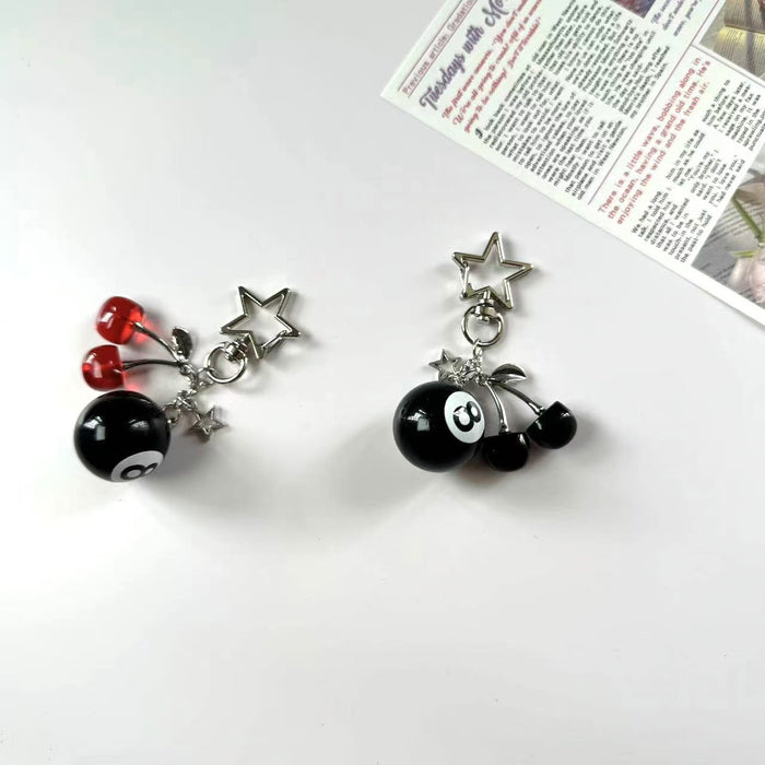 Wholesale cherry metal pendant jewelry bag pendant key buckle cherry crystal key pendant