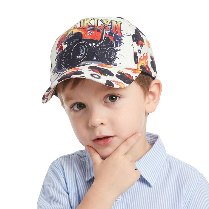 Wholesale Kids Baseball Cap with Flame Print Summer Sun Protection Unisex Hat