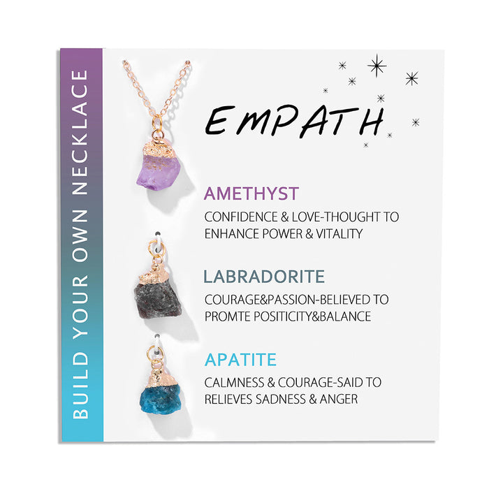 Wholesale Carded necklace and earring set with raw stone pendant necklace and irregular stones