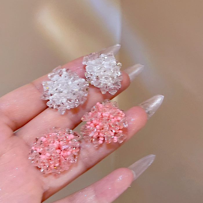 Wholesale Flower bead earrings, light luxury, niche earrings, unique and atmospheric earrings