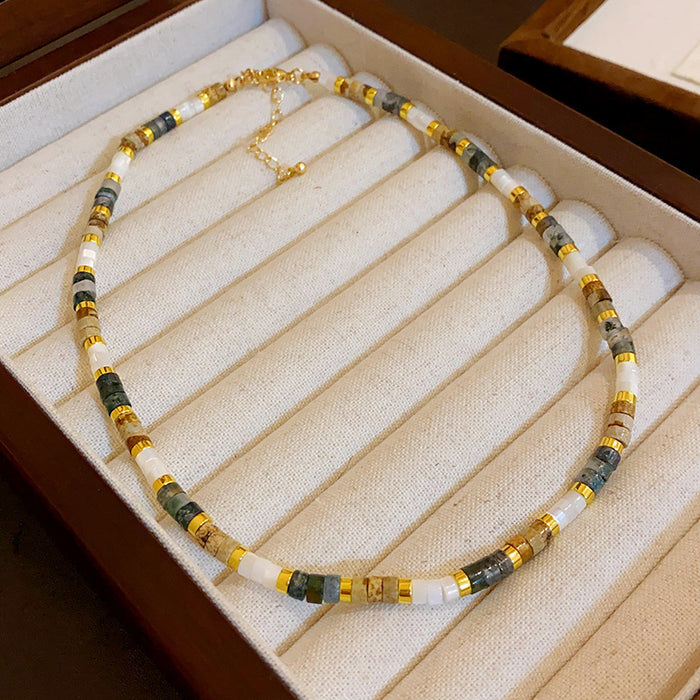 Wholesale Light luxury patchwork necklace with a high-end feel, pearl collarbone necklace, layered design accessories