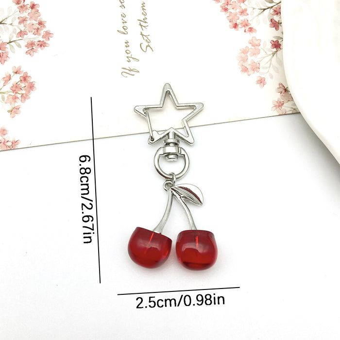 Wholesale Creative cherry-shaped enamel metal keychain
