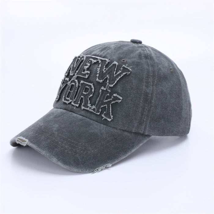 Wholesale Retro soft top duckbill hat, fashionable street photography, trendy sun hat, embroidered letter baseball hat for men and women