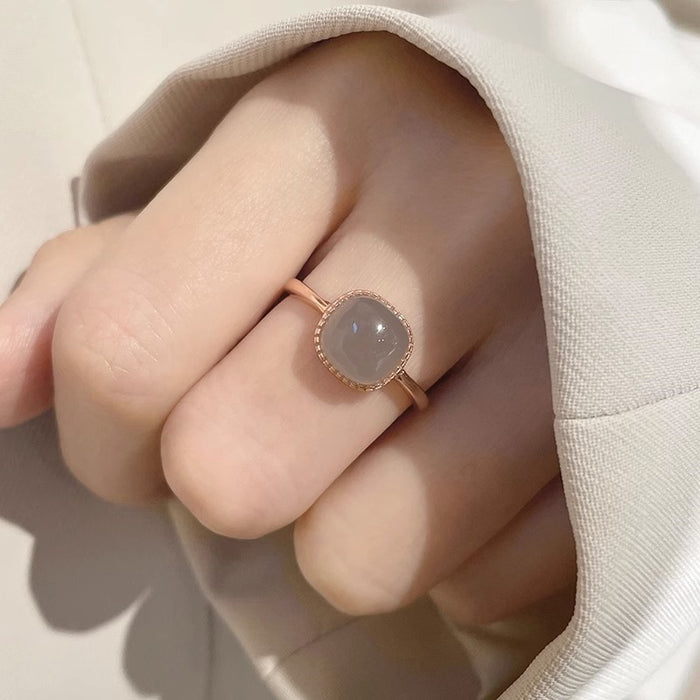 Wholesale Minimalist ring, women's jade ring, niche design, new style