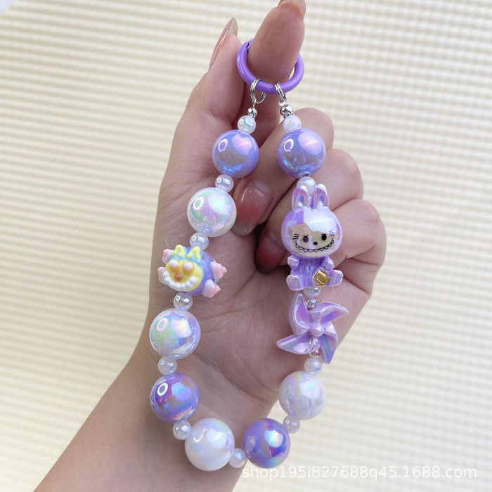 Wholesale Creative Cartoon Hand-painted Beads Mobile Phone Hanging Chain Bag Decorative Pendant DIY Accessories for Girlfriends