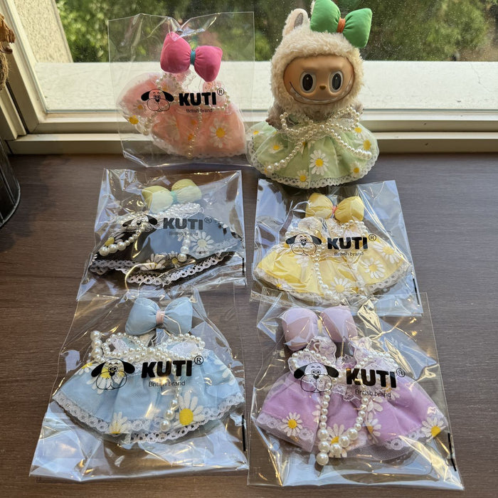 Wholesale Clothing set with bow and pearl lace skirt,  boo doll clothing and accessories