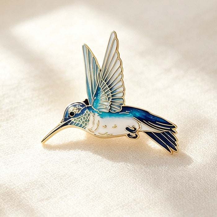 Wholesale Hummingbird Enamel Brooch Alloy Metal Retro Bird Pin For Suit Coat Fashion Accessory