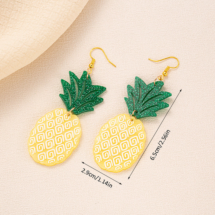 Wholesale Coconut Tree Pineapple Palm Leaf Acrylic Cartoon Earrings JDC-ES-JiaYi009