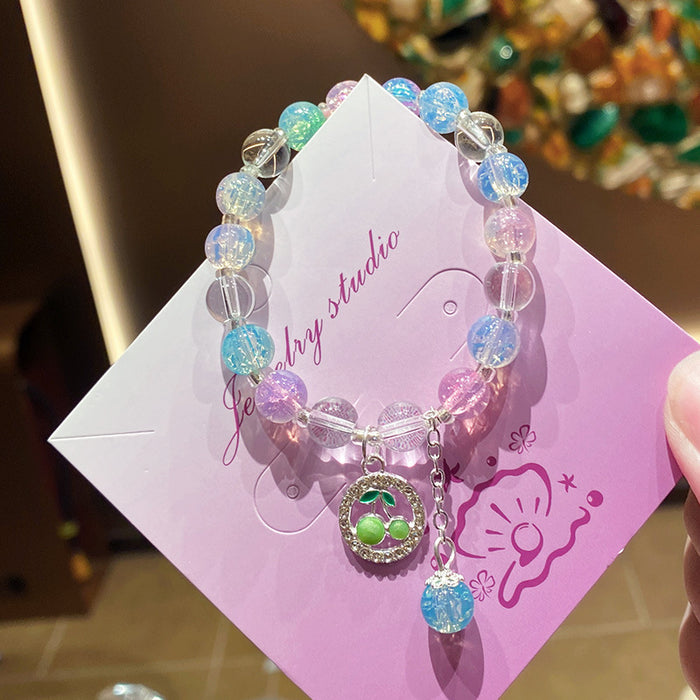 Wholesale Cherry Design Glass Beaded Bracelet Fashion Jewelry Accessory MOQ≥3