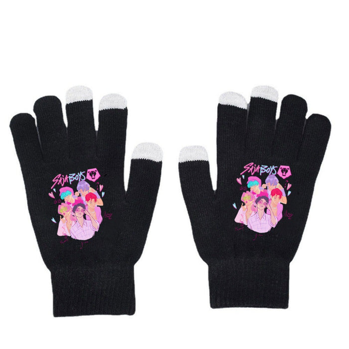 Wholesale Warm Touchscreen Gloves Printed Knitted Gloves